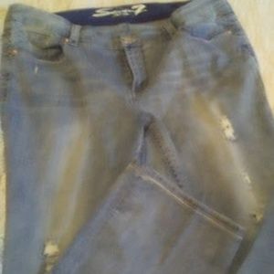 Seven 7 Luxe Boot Cut Plus Size Jeans Distressed